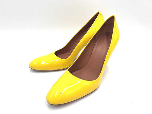 CELINE Enamel High Heel Yellow Size 35 1/2 Pumps