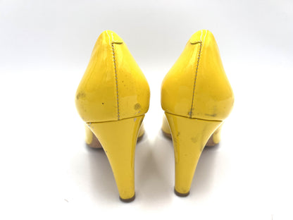 CELINE Enamel High Heel Yellow Size 35 1/2 Pumps