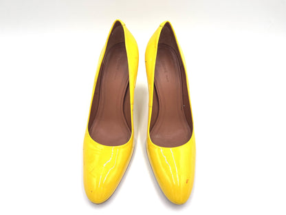 CELINE Enamel High Heel Yellow Size 35 1/2 Pumps