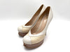 FENDI Python Canvas High Heel Pumps in White and Beige, Size 37