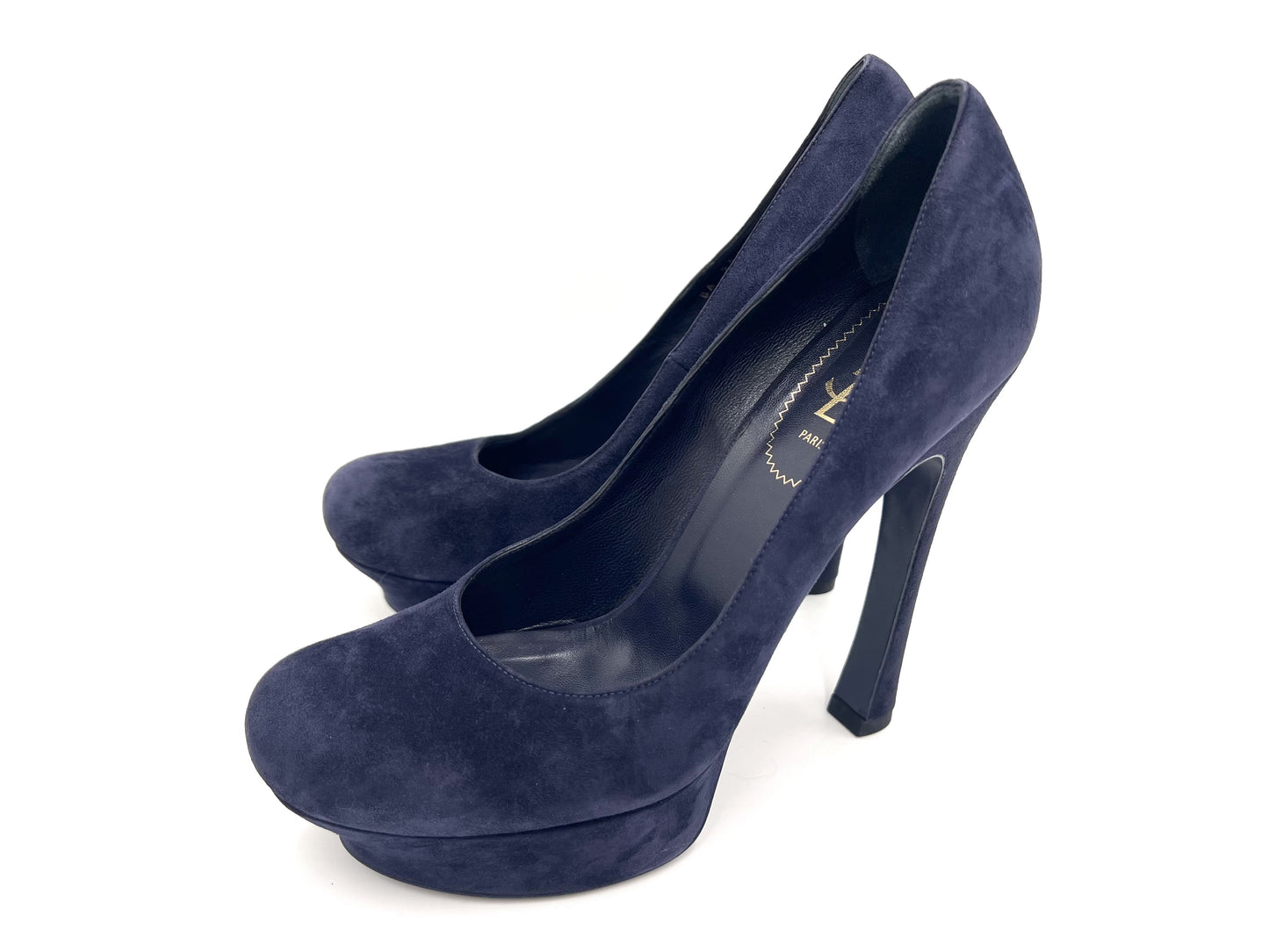 Yves Saint Laurent Yves Saint Laurent Suede High Heel Pumps, Navy, Size 40