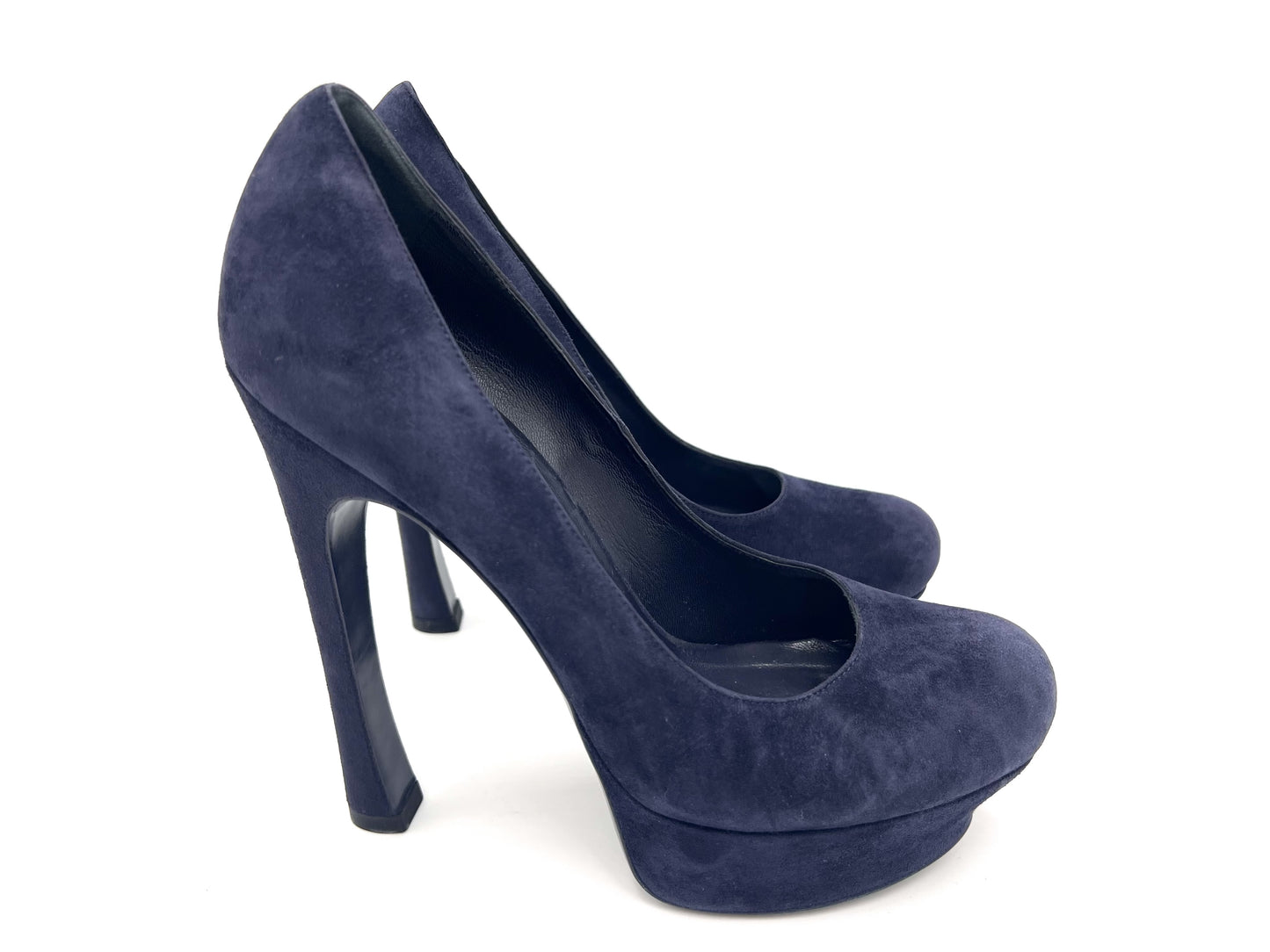 Yves Saint Laurent Yves Saint Laurent Suede High Heel Pumps, Navy, Size 40