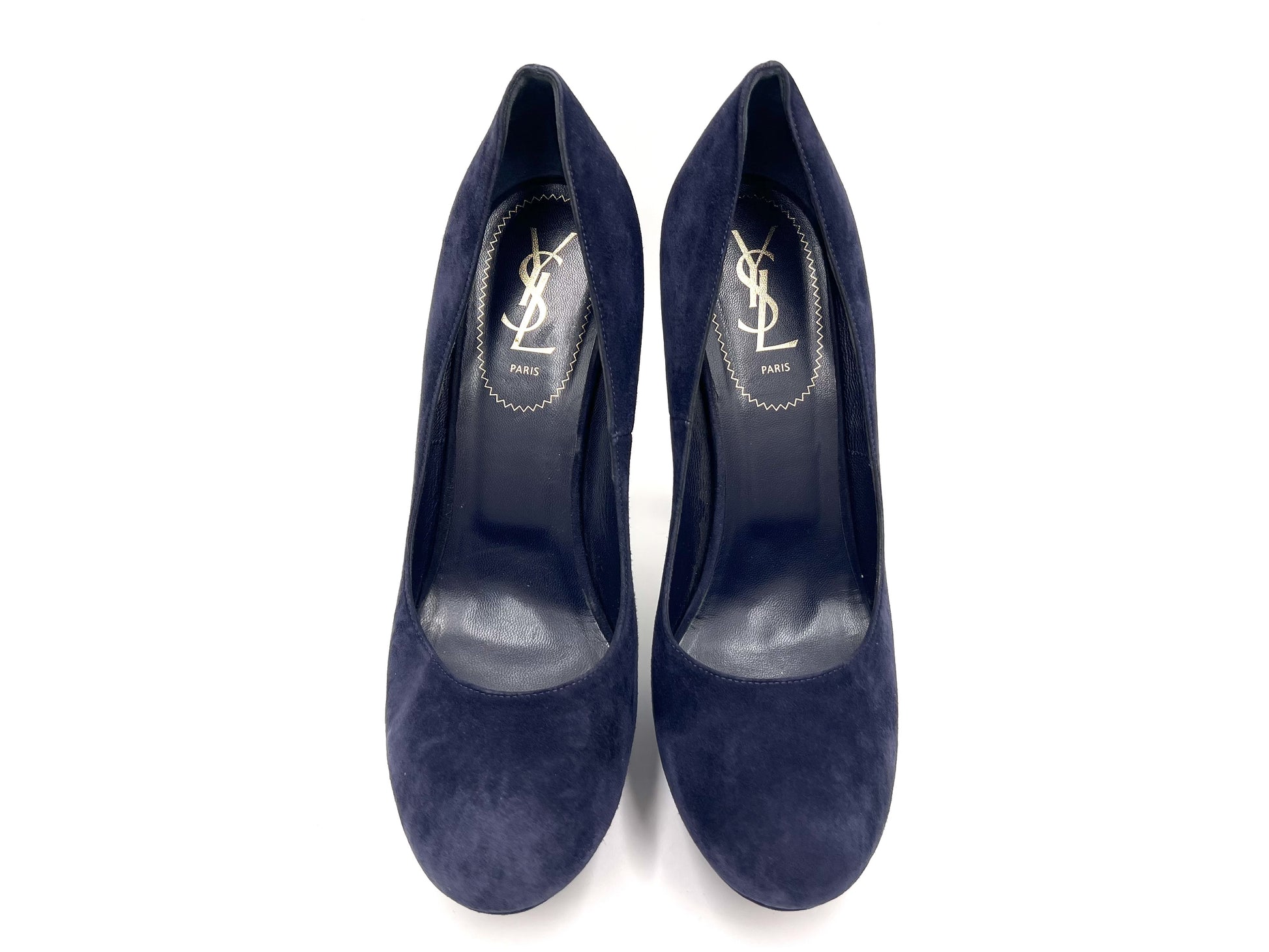Yves Saint Laurent Yves Saint Laurent Suede High Heel Pumps, Navy, Size 40