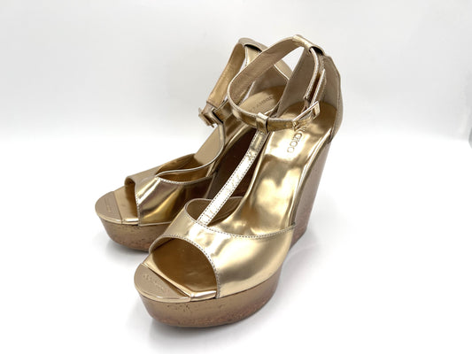 JIMMY CHOO JIMMY CHOO Wedge Sandals Gold Size 39 1/2 Sandals