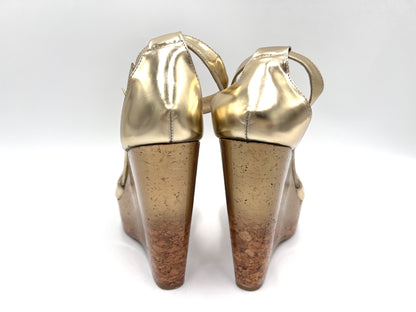 JIMMY CHOO JIMMY CHOO Wedge Sandals Gold Size 39 1/2 Sandals