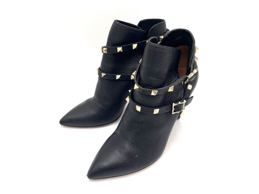 VALENTINO Garavani Leather Rockstud Short Boots Size 37 1/2 Other Shoes