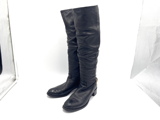 PRADA 1W012C Deerskin Side Zip Long Boots Black Size 36.5 Other Shoes