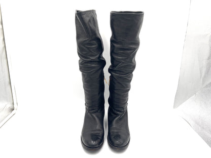 PRADA 1W012C Deerskin Side Zip Long Boots Black Size 36.5 Other Shoes