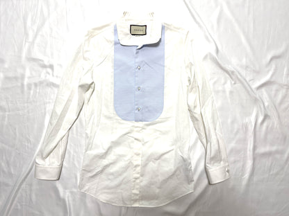 GUCCI 486153 21131 Dress Shirt with Cuffs, White, Size 38/15
