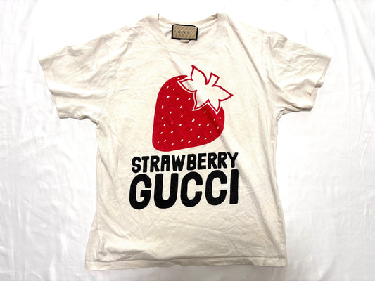 GUCCI 615044 XJDZU Strawberry White Size XS T-shirt