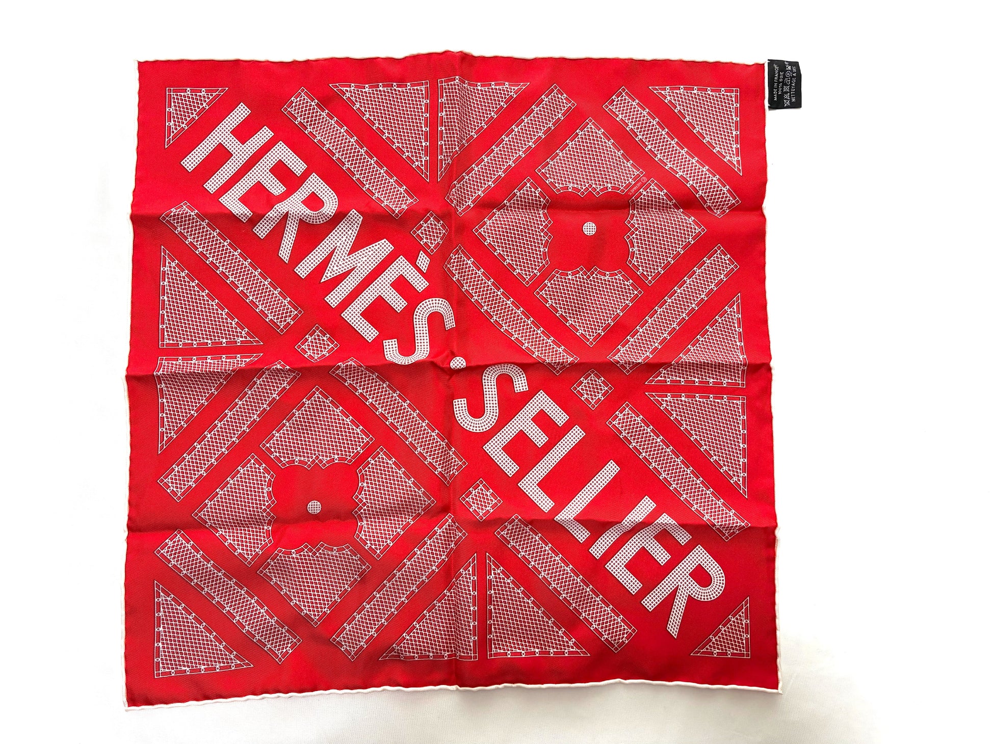 HERMES Scarf Carre 45 Serie Red 100% Silk Other Accessories