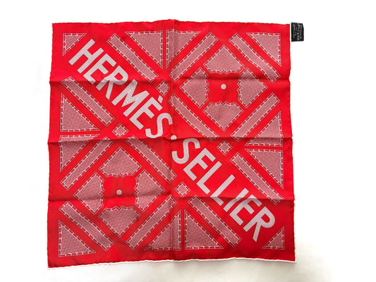 HERMES Scarf Carre 45 Serie Red 100% Silk Other Accessories