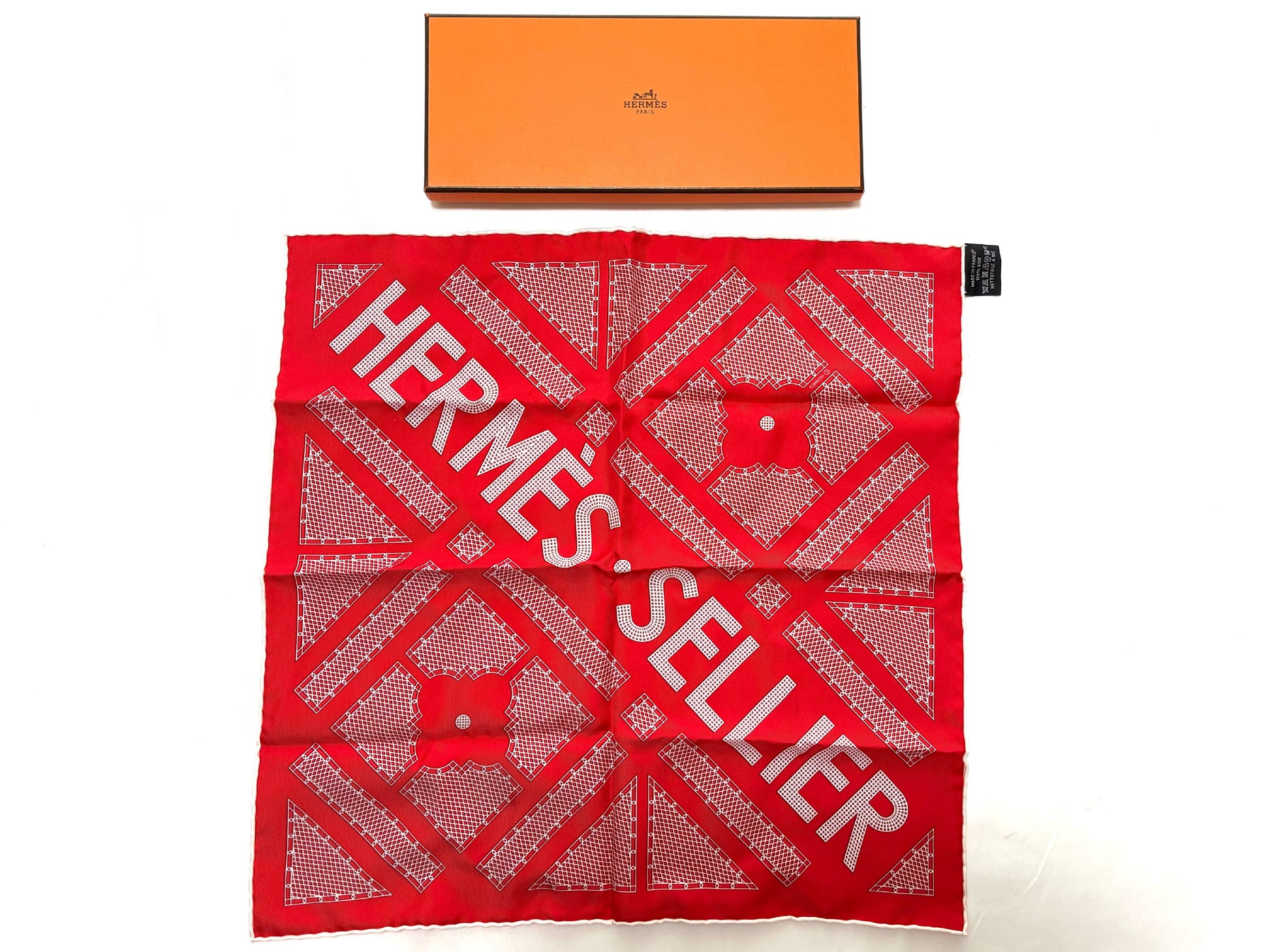 HERMES Scarf Carre 45 Serie Red 100% Silk Other Accessories