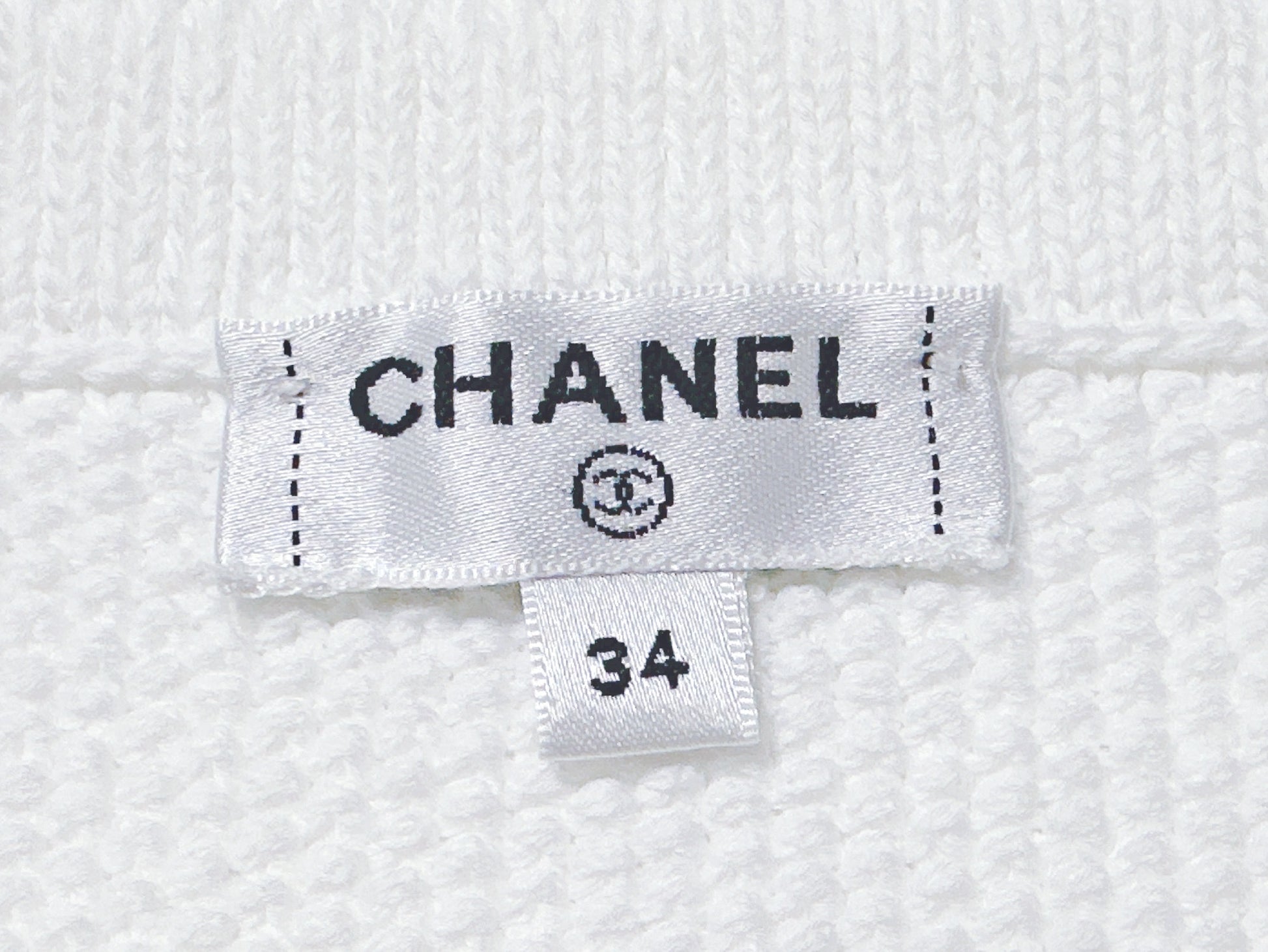 CHANEL Coco Mark Cropped Knit Top, Size 34