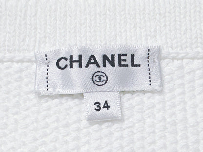 CHANEL Coco Mark Cropped Knit Top, Size 34