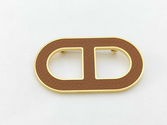 HERMES Chaine d'Ancre Brooch, Gold Hardware, Protective Film Included