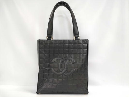 CHANEL Coco Mark Tote Bag with Chocolate Bar Sticker
