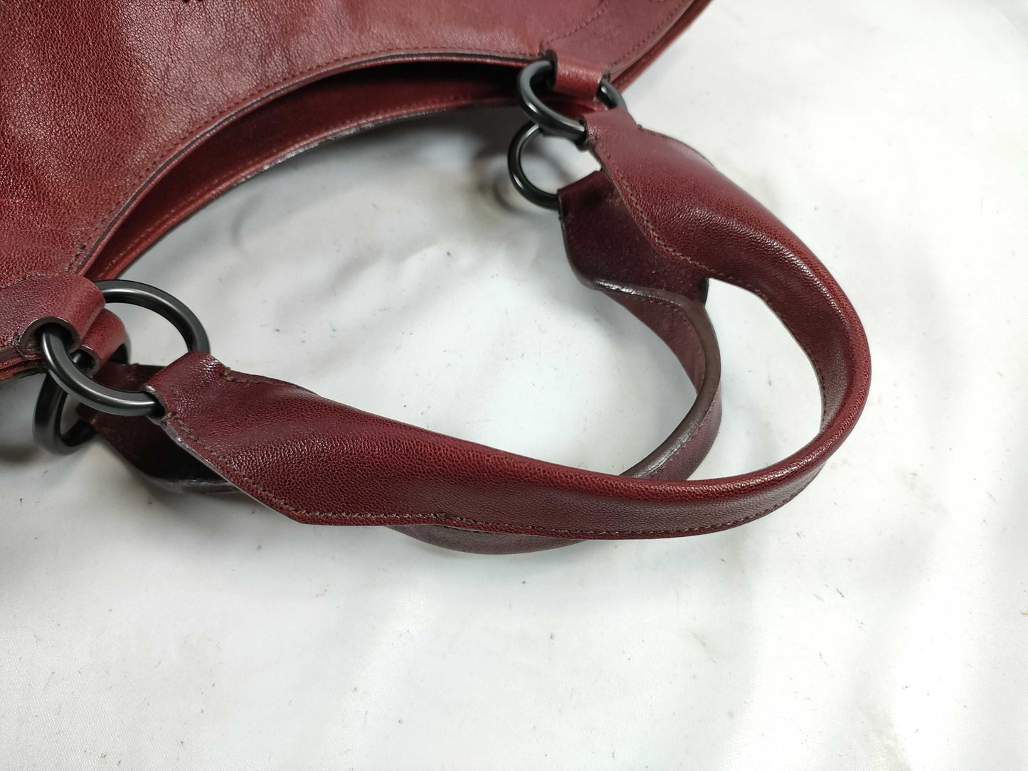 Cartier Burgundy Calfskin Tote Bag Marcello Handbag