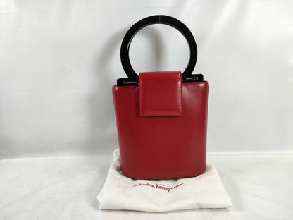 Salvatore Ferragamo Gancini plastic handle handbag