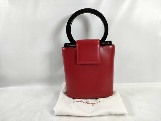 Salvatore Ferragamo Gancini plastic handle handbag
