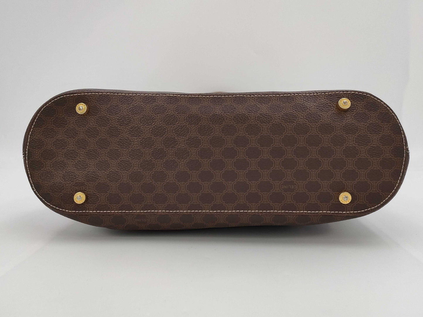 CELINE Macadam Tote Bag, Brown, PVC Leather, Gold Hardware, One-Shoulder, A4 Size Capacity, Women's Vintage D1 Tote Bag