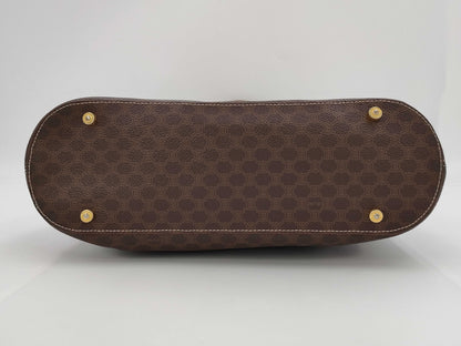 CELINE Macadam Tote Bag, Brown, PVC Leather, Gold Hardware, One-Shoulder, A4 Size Capacity, Women's Vintage D1 Tote Bag