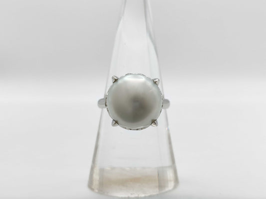 Semi-round pearl, diameter approximately 12.3mm, PM850, 7.4g, ring 