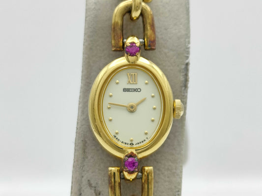 SEIKO 1E20-6140 9N2208 Quartz Women's Watch 