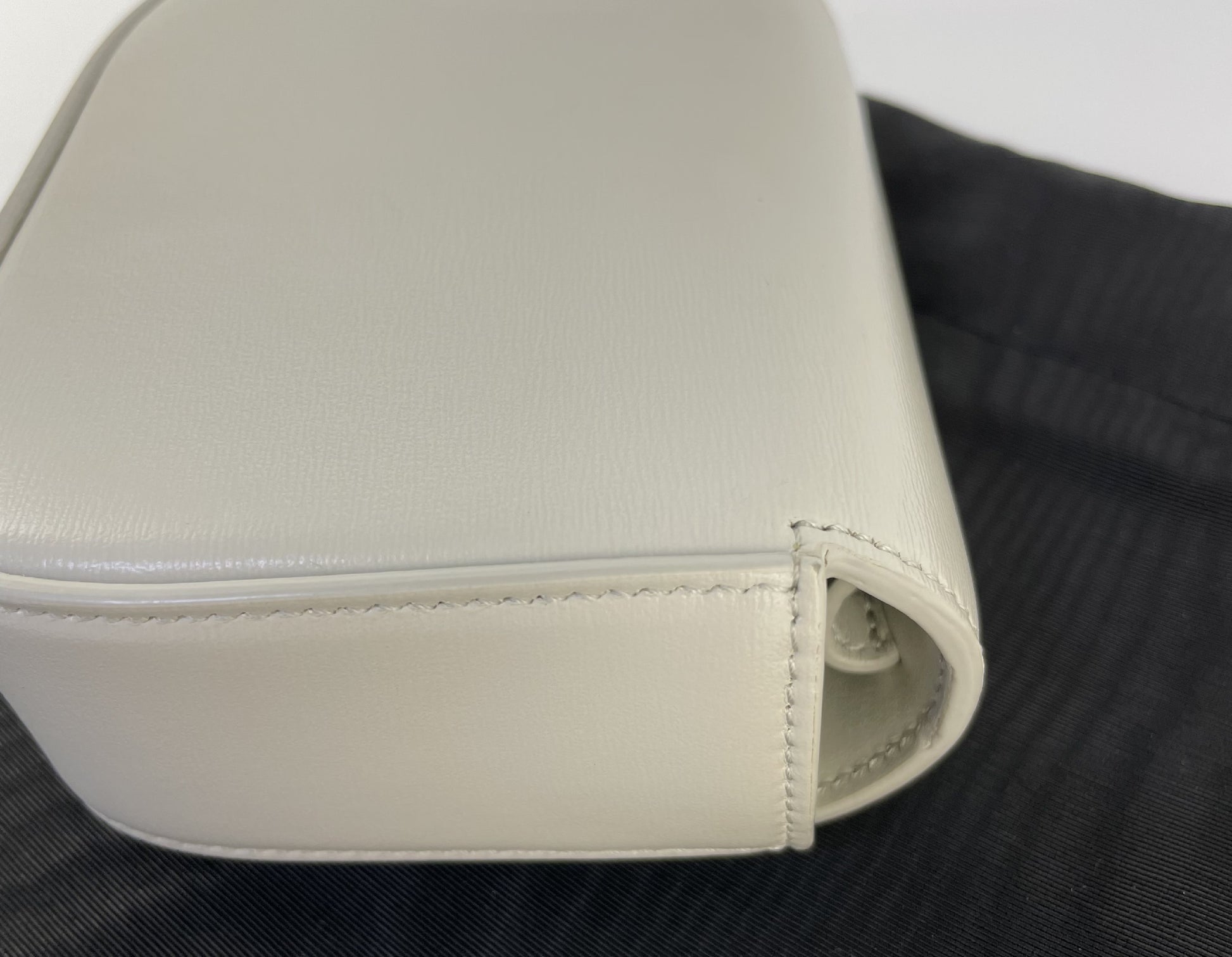 CELINE Claude Triomphe Gray Leather Shoulder Bag