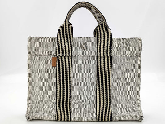 HERMES Foul Tote HERMES New Foul Tote PM New Foul Tote Foul Tote Tote Canvas Mini PM Gray x Black Handbag