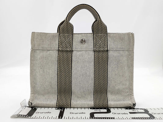 HERMES Foul Tote HERMES New Foul Tote PM New Foul Tote Foul Tote Tote Canvas Mini PM Gray x Black Handbag
