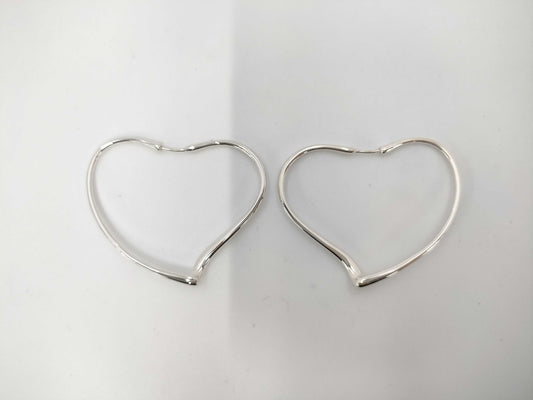 Tiffany & Co. Tiffany Elsa Peretti Open Heart Hoop Earrings, Medium, Ag925, 9.9g