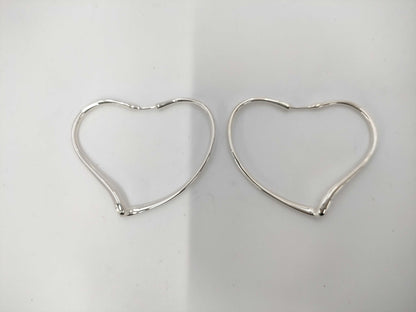 Tiffany & Co. Tiffany Elsa Peretti Open Heart Hoop Earrings, Medium, Ag925, 9.9g
