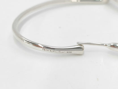Tiffany & Co. Tiffany Elsa Peretti Open Heart Hoop Earrings, Medium, Ag925, 9.9g