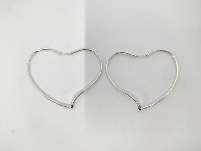 Tiffany & Co. Tiffany Elsa Peretti Open Heart Hoop Earrings, Large, Ag925, 11.3g