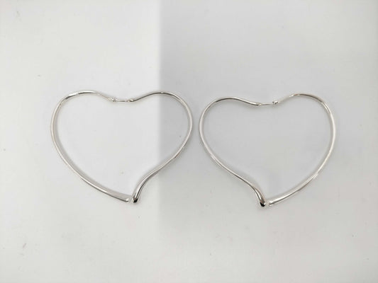 Tiffany & Co. Tiffany Elsa Peretti Open Heart Hoop Earrings, Large, Ag925, 11.3g