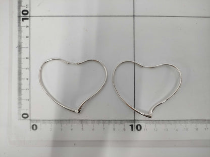 Tiffany & Co. Tiffany Elsa Peretti Open Heart Hoop Earrings, Large, Ag925, 11.3g