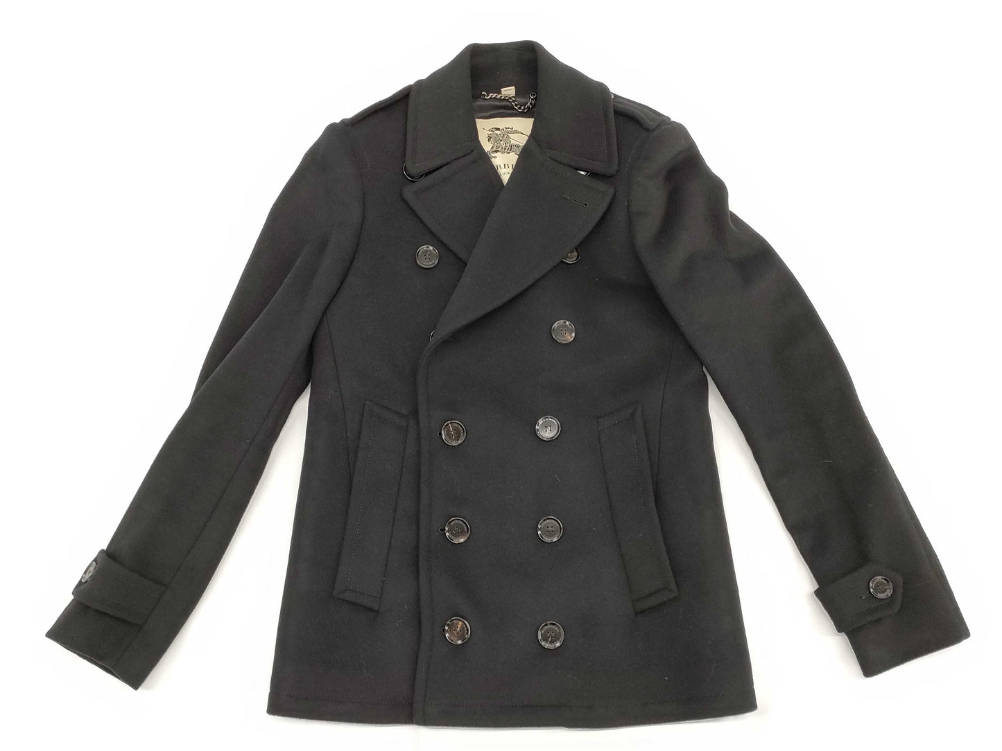 BURBERRY Wool and Cashmere Peacoat, Excellent Condition, Size 46