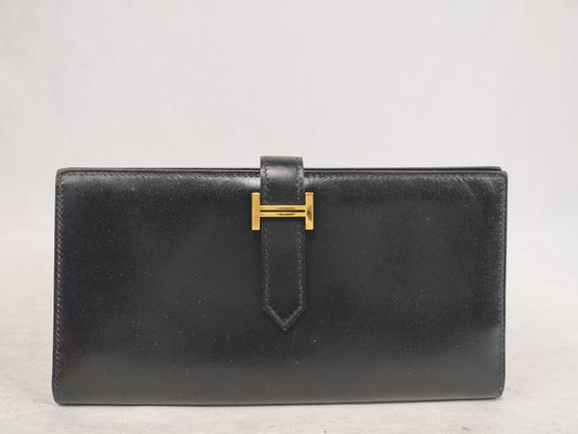 HERMES Bearn HERMES Bearn souffle box calf wallet with D markings