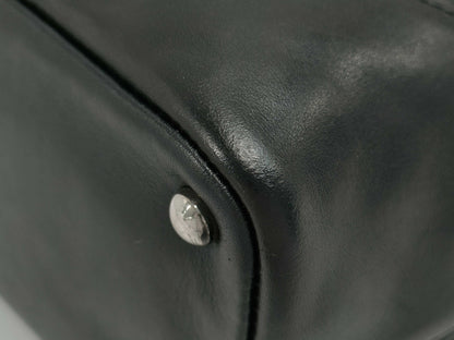CHANEL Cambon Line Handbag, Lambskin, with Coco Mark, Black and White, with Seal