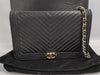 CHANEL Boy Chanel Lamb V-Stitch Chain Wallet Shoulder Bag