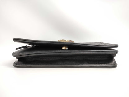 CHANEL Boy Chanel Lamb V-Stitch Chain Wallet Shoulder Bag