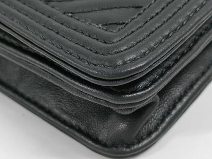 CHANEL Boy Chanel Lamb V-Stitch Chain Wallet Shoulder Bag