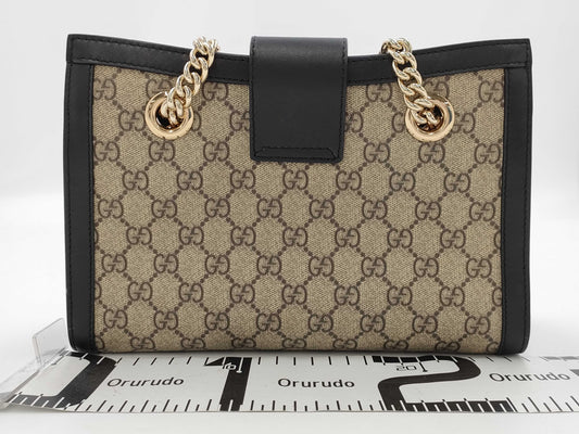 GUCCI GG Supreme Chain Shoulder Bag with Locking Hardware