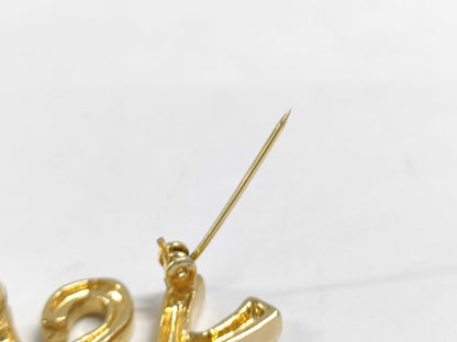 Yves Saint Laurent YSL Gold-Colored Rhinestone Heart Brooch