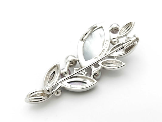 TASAKI Pearl and Shell D0.15ct K18WG 12.1g Brooch 