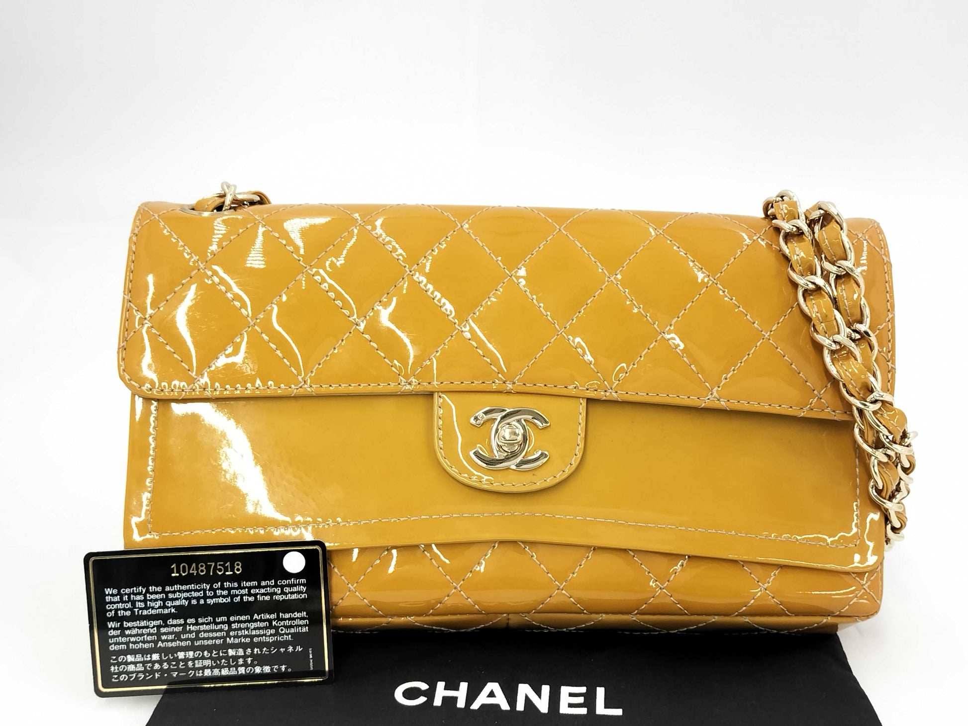 CHANEL CHANEL Matelasse Turnlock Double Flap Enamel Shoulder Bag