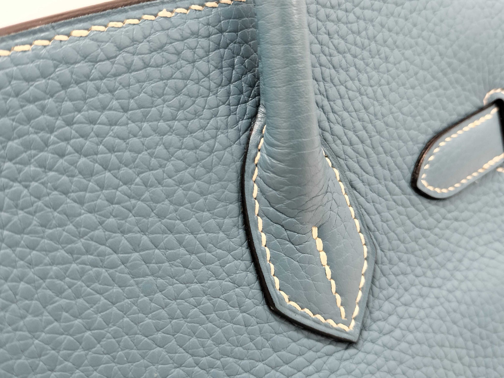 HERMES HERMES Birkin 30 Blue □I Cadena Crochet Handbag