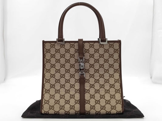 GUCCI Jackie Handbag Brown/GG Canvas 002・1065 Handbag