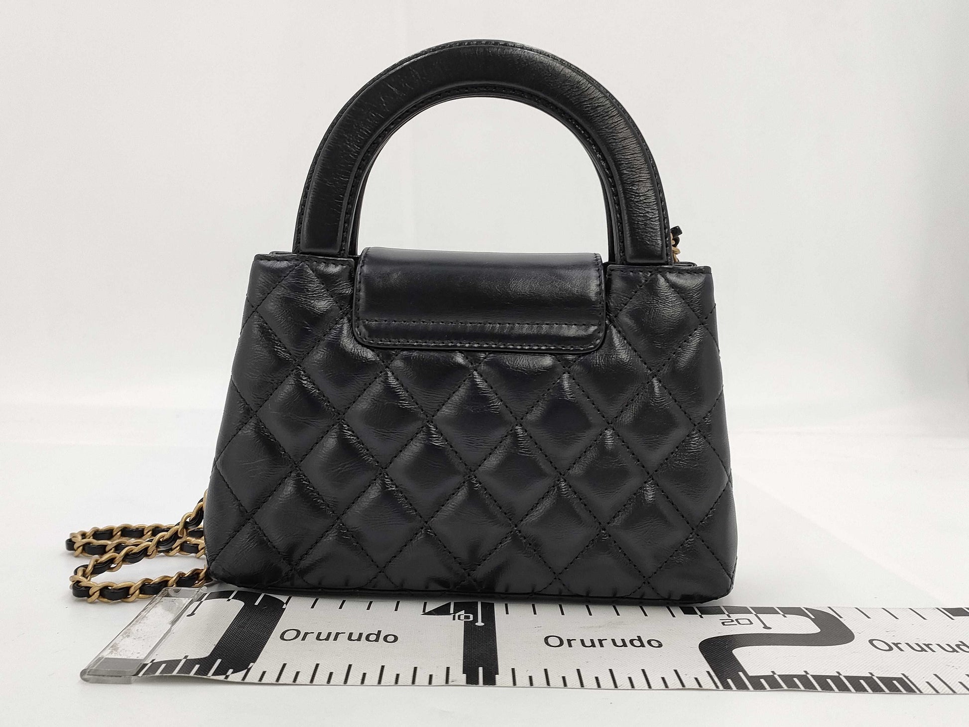 CHANEL Matelasse, Gold Hardware, 2-Way Handbag, Chain Shoulder Bag, W19cm, AS4416, Serial Number Plate, Black